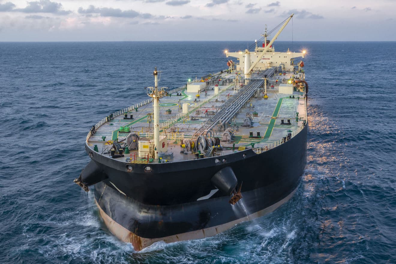 A large tanker at sea.